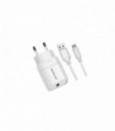 CARGADOR CELULAR 2.4A - 1 USB CON CABLE MICRO USB- WHITE