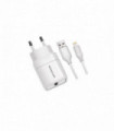 CARGADOR CELULAR 2.4A - 1 USB CON CABLE LIGHTNING- WHITE