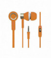 AUDIFONO ULTRALIGERO CABLE PLANO CON MANOS LIBRES. ORANGE