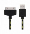 CABLE USB TEXTIL  2.0 IPOD/IPHONE/IPAD MODELO 2G/3GS/4GS BLACK