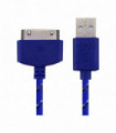 CABLE USB TEXTIL  2.0 IPOD/IPHONE/IPAD MODELO 2G/3GS/4GS BLUE