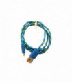 CABLE USB TEXTIL PARA IPHONE 5 /IPAD  BLUE