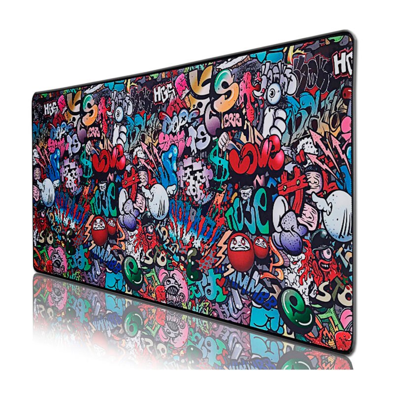 Mousepad DBlue grafiti 900X400X2mm resistente a líquidos