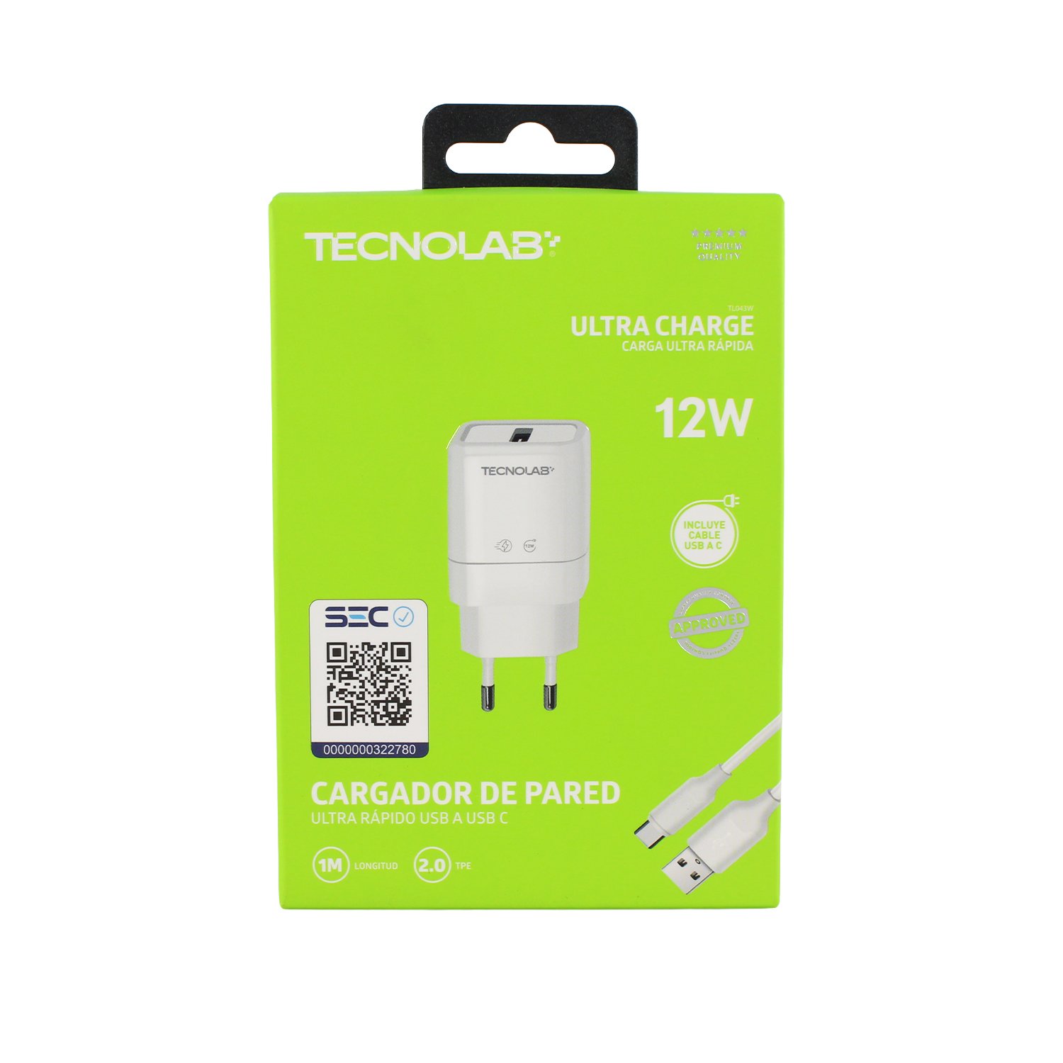Cargador de Pared Tecnolab 12W con Cable USB a Tipo C Cargador de Pared Tecnolab 12W con Cable USB a Tipo C - Imagen 7