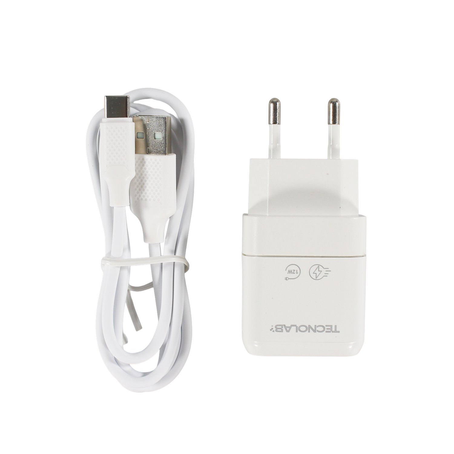 Cargador de Pared Tecnolab 12W con Cable USB a Tipo C Cargador de Pared Tecnolab 12W con Cable USB a Tipo C - Imagen 2