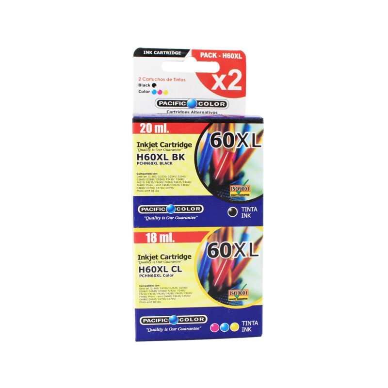 pack cartucho tinta 2 un + cabezal pacific color para compatible hp f4280 pack