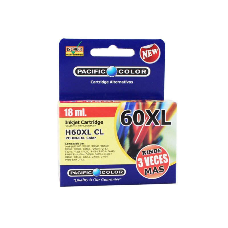 cartucho tinta pacific color compatible hp60 color