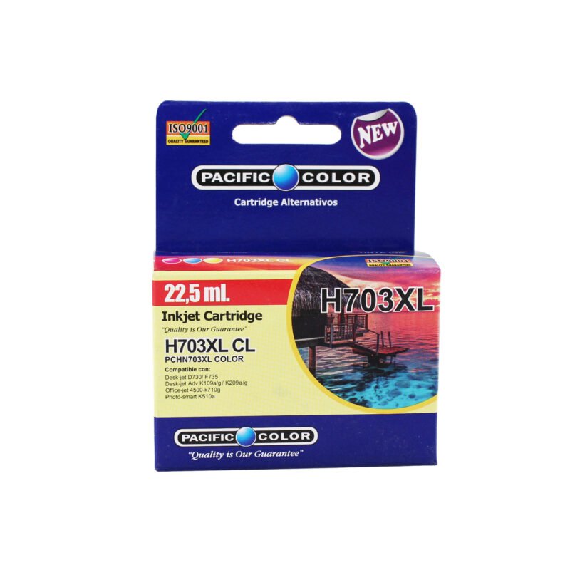 cartucho tinta pacific color 703 color. compatible hp k209a k510a k109a d730 f735. 22,5 ml