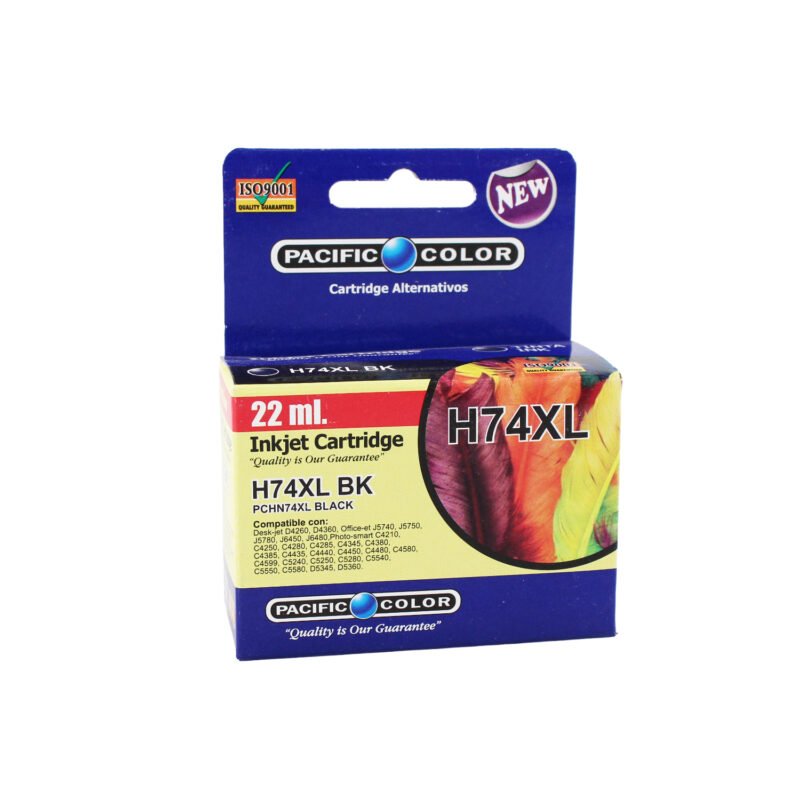 cartucho tinta pacific color compatible hp74 black