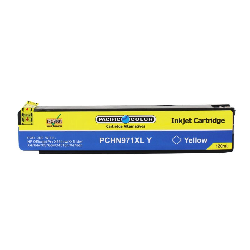 cartucho tinta pacific color compatible hp officejet pro x551dw/x451dw/x476dw/x576dw/x451dn/x476dn yellow