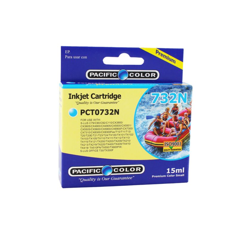 cartucho tinta pacific color compatible epson to 732 cyan 15ml — vista 2