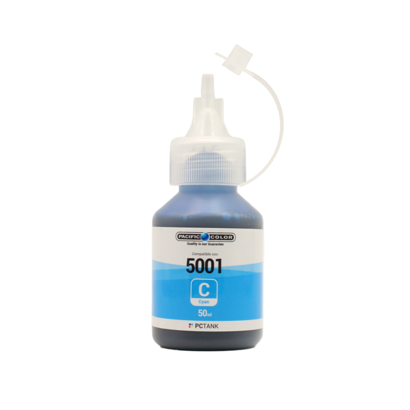 botella tinta compatible brother bt5001c cyan — vista 2