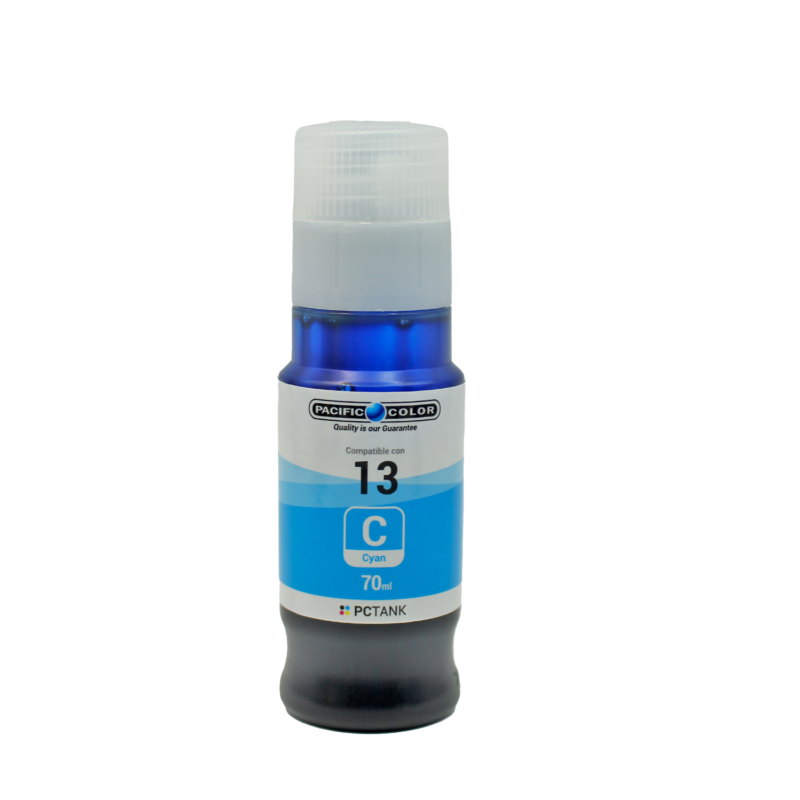 botella tinta compatible canon gi 13c cyan — vista 2