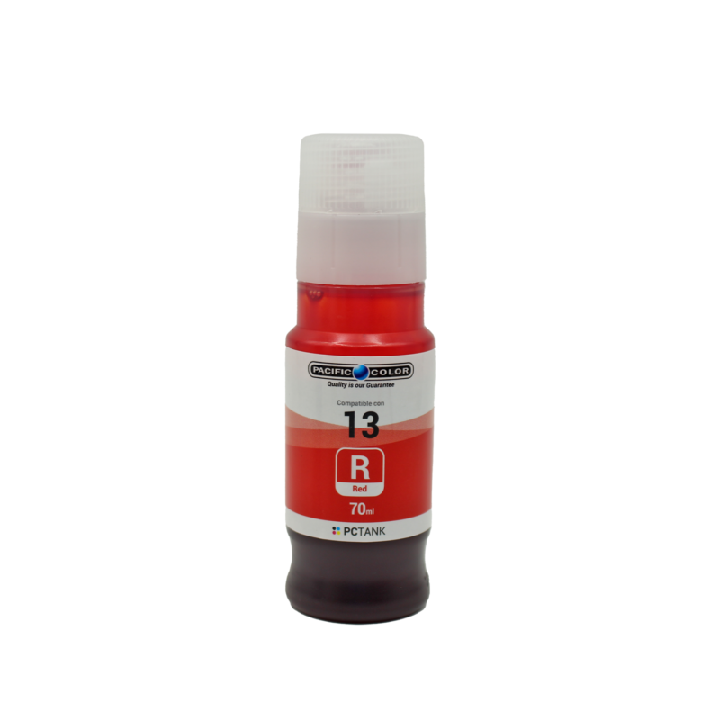 botella tinta compatible canon gi 13r red — vista 2