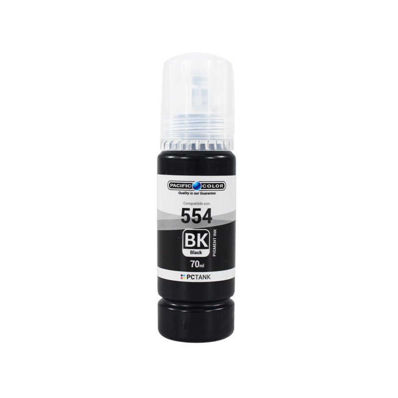 botella tinta pacific color compatible epson t554 pigmentada black — vista 2