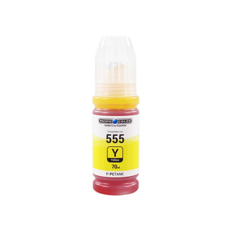 botella tinta pacific color compatible epson t555 yellow — vista 2