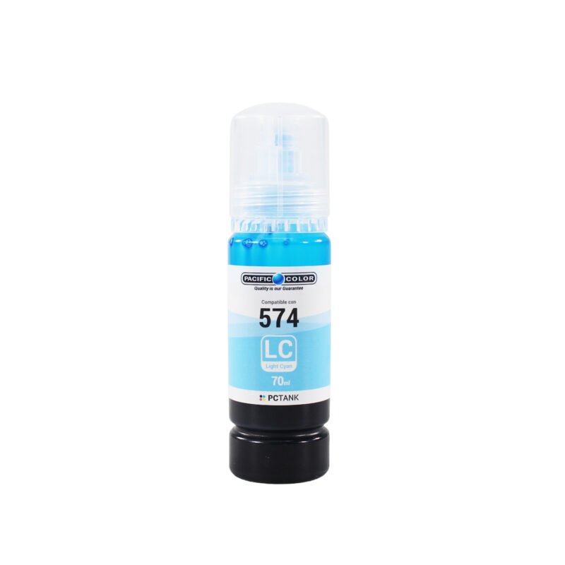 botella tinta compatible epson tt574lc lite cyan — vista 2