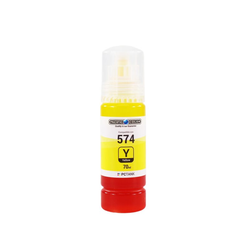 botella tinta compatible epson tt574y yellow — vista 2