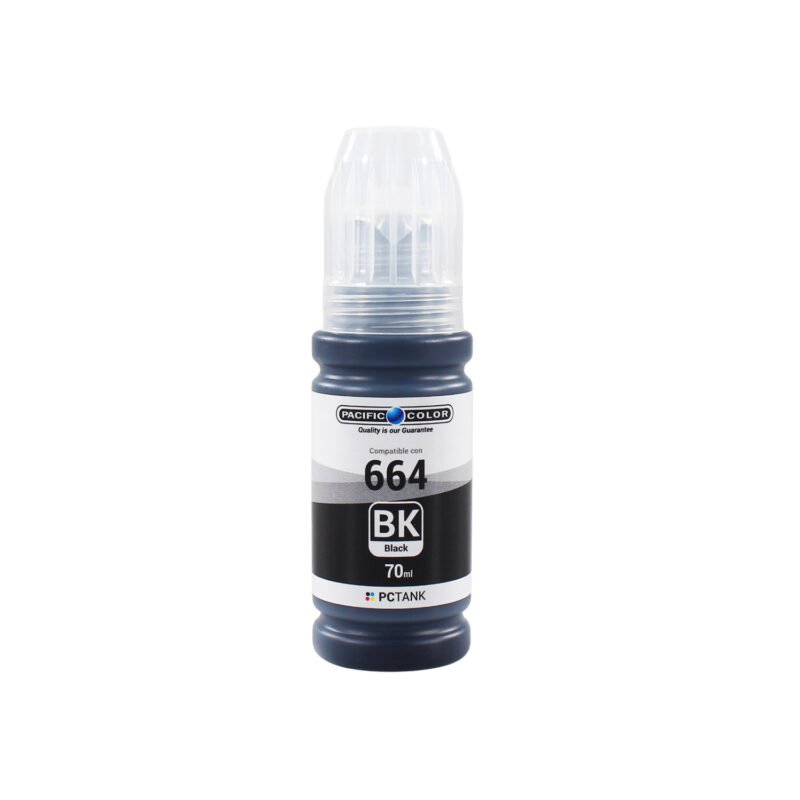 botella tinta compatible epson t664black black — vista 2