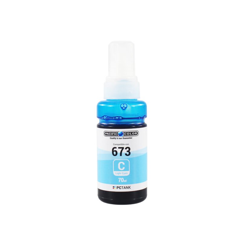 botella tinta compatible epson t6735lc light cyan — vista 2
