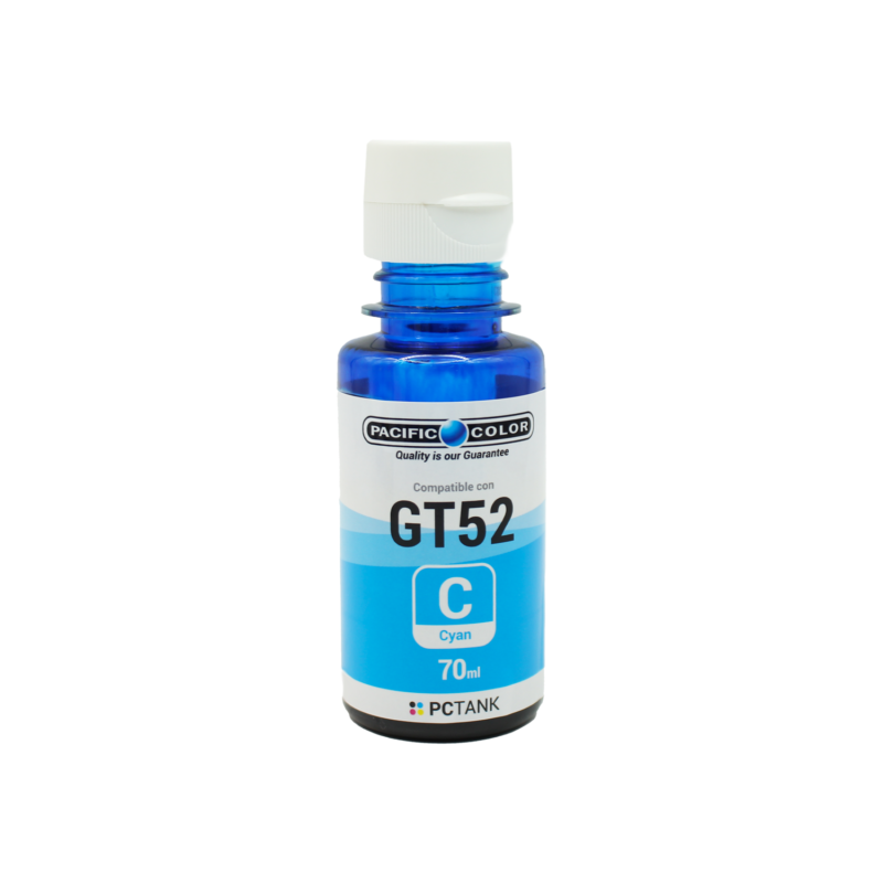 botella tinta compatible gt52c cyan