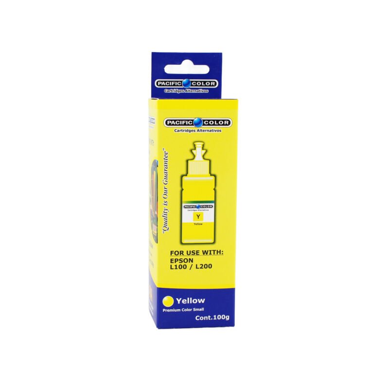 botella tinta pacific color compatible epson l100/l200 yellow.