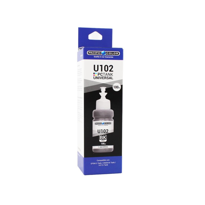 botella tinta pacific universal color compatible epson e tank / canon m tank / hp s tank. black