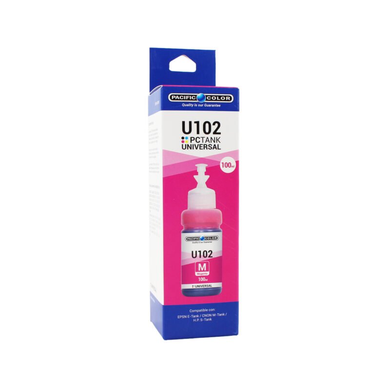 botella tinta pacific universal color compatible epson e tank / m tank / hp s tank. magenta