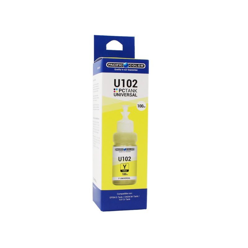 botella tinta pacific universal color compatible epson e tank / canon m tank / hp s tank. yellow