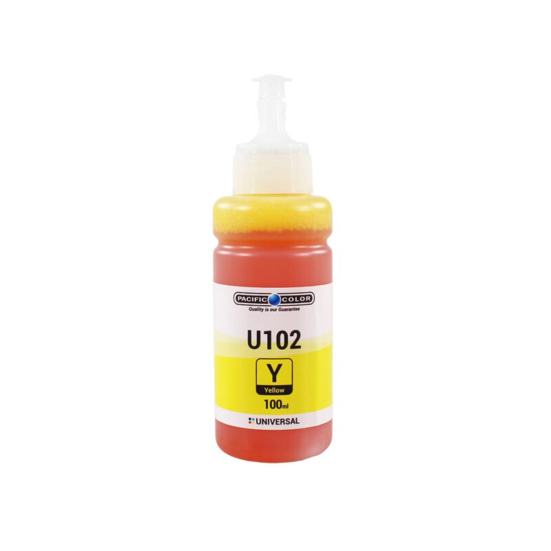 botella tinta pacific universal color compatible epson e tank / canon m tank / hp s tank. yellow — vista 2
