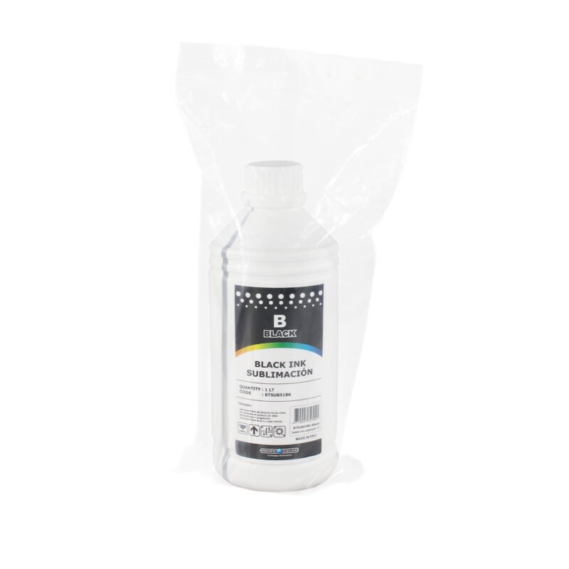 botella tinta sublimacion 1 litro. black