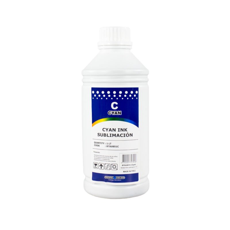 botella tinta sublimacion 1 litro. cyan