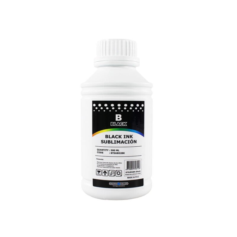 botella tinta sublimacion 500 ml. black