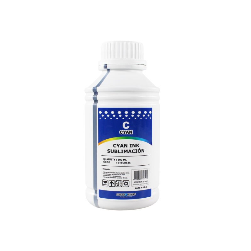 botella tinta sublimacion 500 ml. cyan