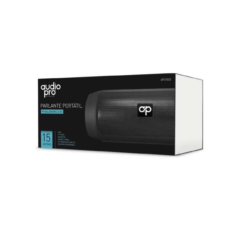 parlante audiopro portatil bt con entrada sd/usb/fm/aux. black — vista 3