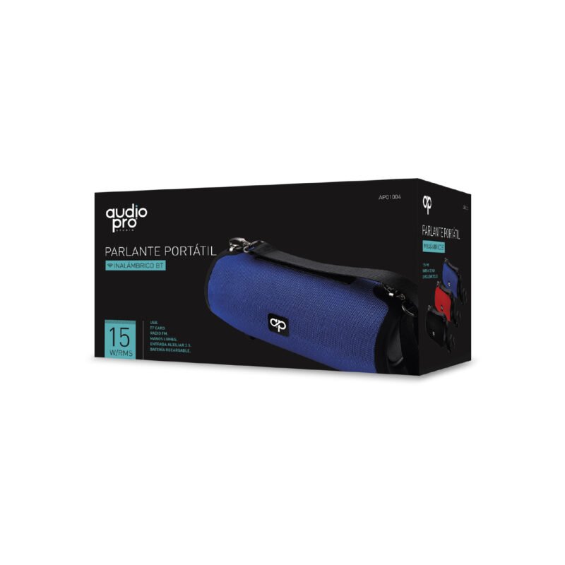 parlante portatil bt con entrada sd/usb/fm/aux. blue — vista 2