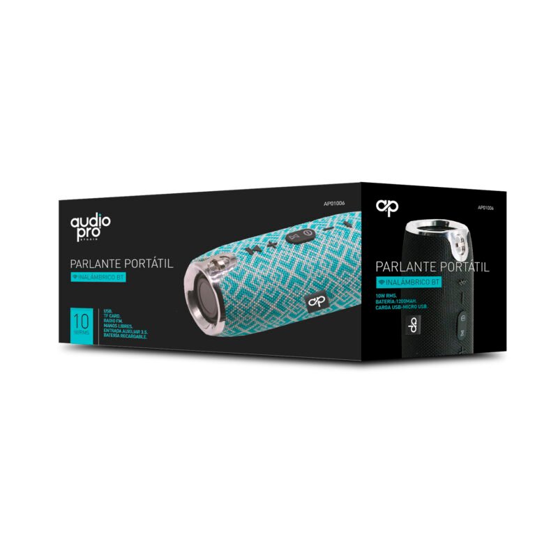 parlante audiopro portatil bt con entrada sd/usb/fm/aux. black — vista 6