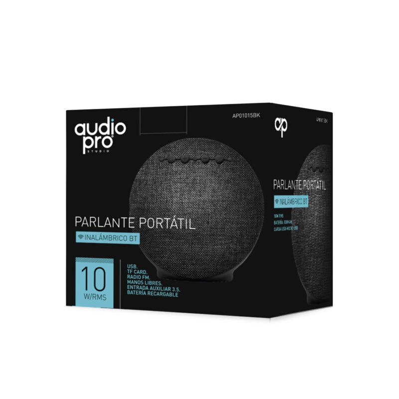parlante audiopro portatil bt con entrada sd/usb/fm/aux. black — vista 4