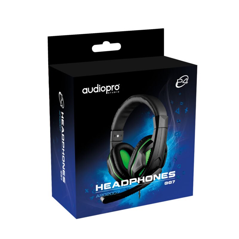 audifono audiopro gamer jack 3.5 para ps4, xbox, pc, nintendo switch, green. — vista 4