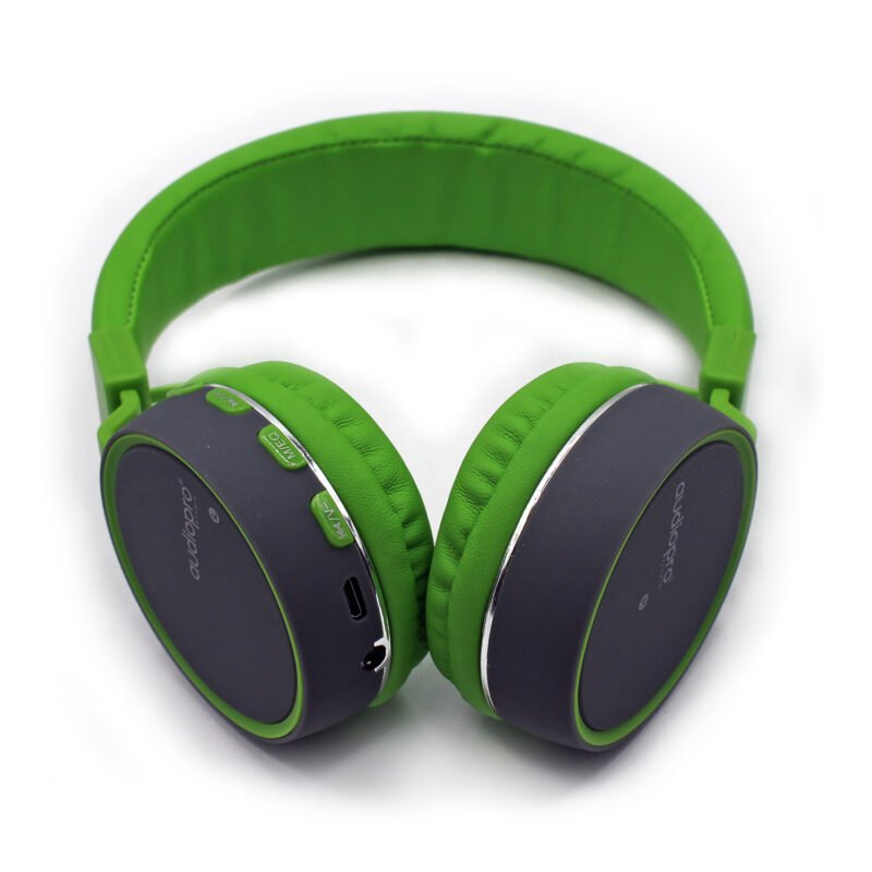 audifono audiopro headband bt mas cable usb y aux 3.5 con bt/fm/tf/aux. green — vista 2