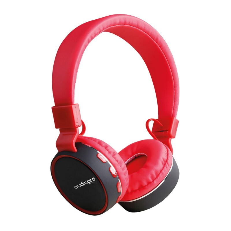 audifono headband con bt/fm/tf/aux. red