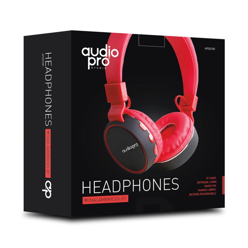 audifono headband con bt/fm/tf/aux. red — vista 4