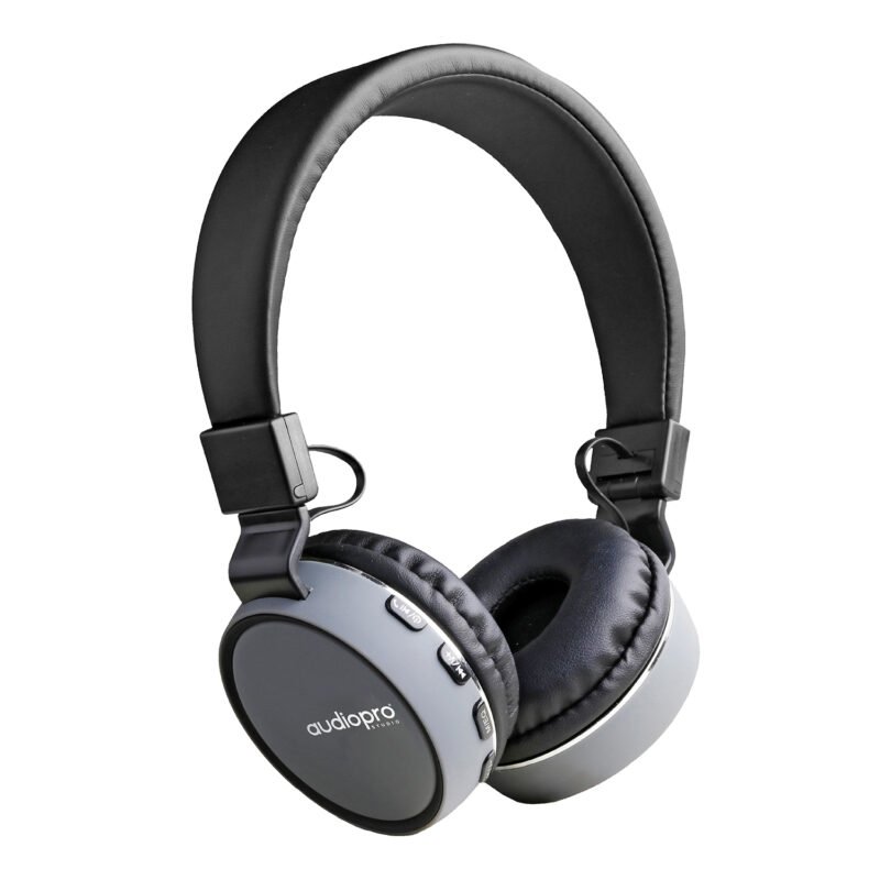 audifono headband con bt/fm/tf/aux silver black