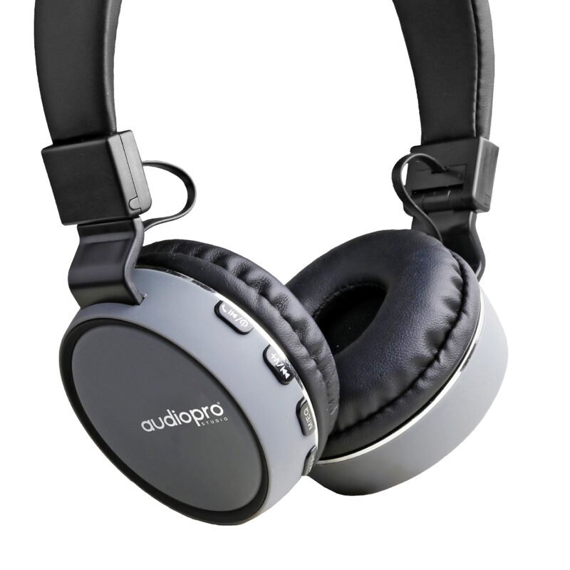 audifono headband con bt/fm/tf/aux silver black — vista 3