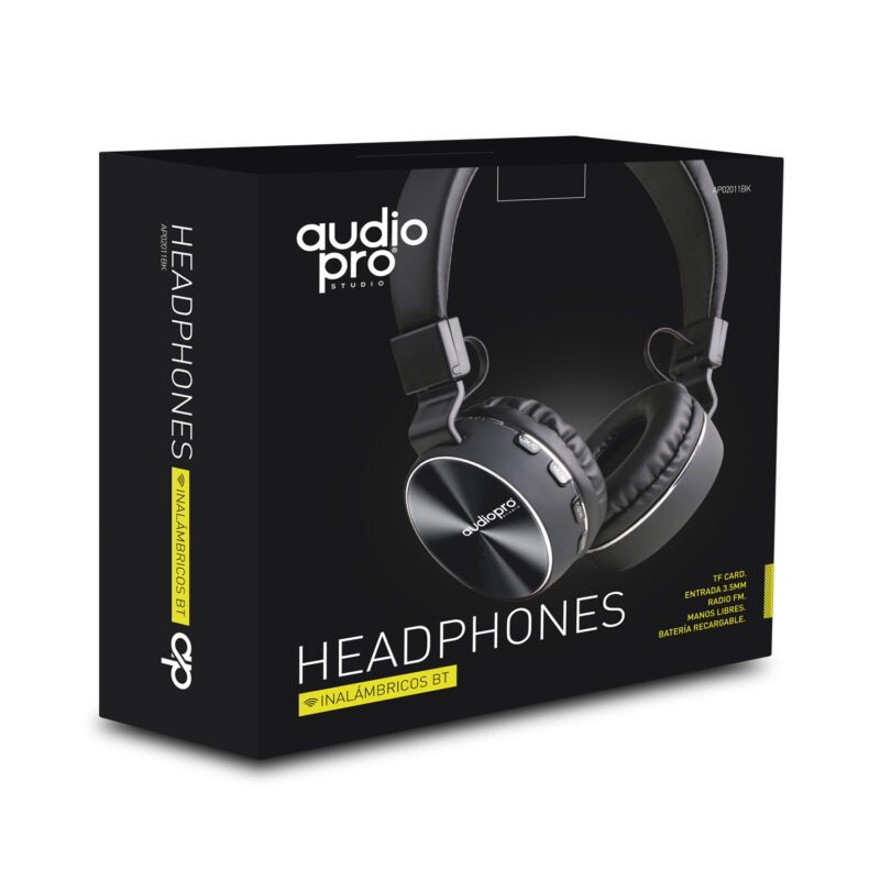 audifono headband con bt/fm/tf/aux black — vista 4