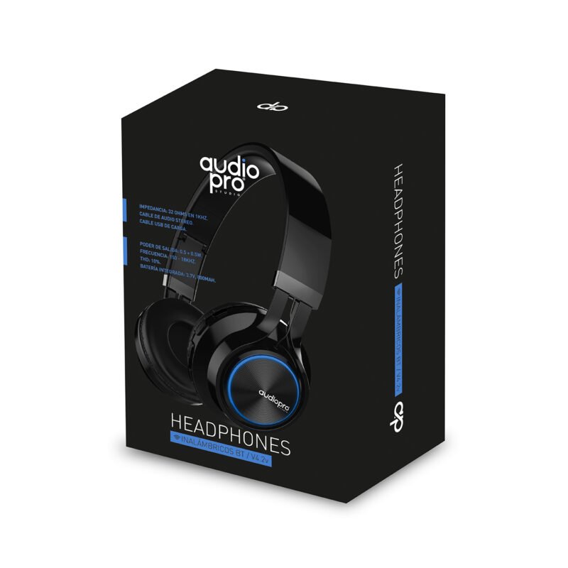 audifono headband con bt/fm/tf/aux. blue. — vista 4