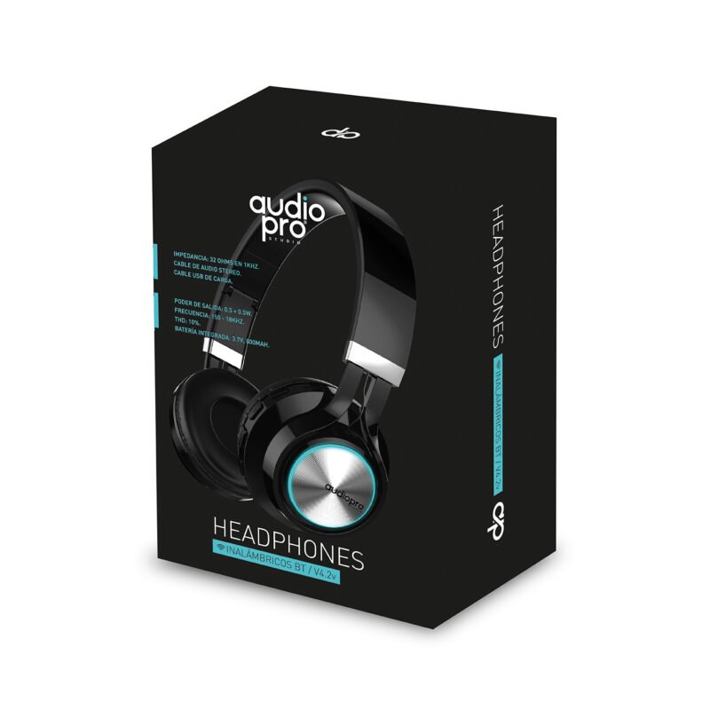 audifono audiopro headband con bt/fm/tf/aux. silver — vista 4