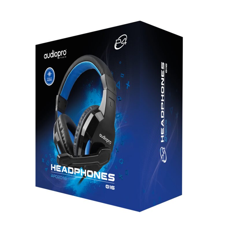 audifono audiopro gamer con microfono jack 3.5 para consolas, 1.8m, blue — vista 4