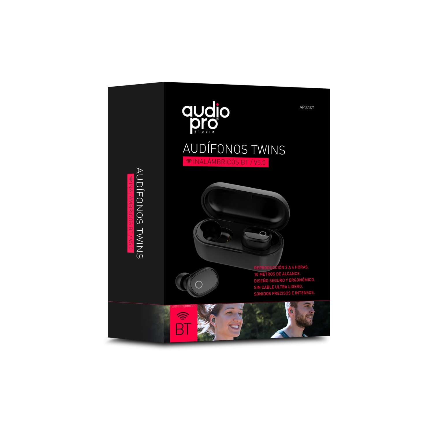 audifono twins audiopro bt/v4.1.ultra ligero, black audifono twins audiopro bt/v4.1.ultra ligero, black