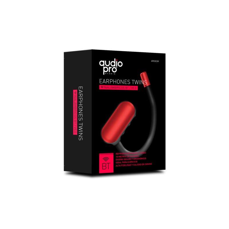 audifono audiopro in ear bt v4.2 deportivos. red — vista 2